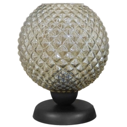 Φωτιστικό Επιτραπέζιο 09-0121 TL-07/5010 Ε27 Γυαλί Ball H26XΦ20cm Black-Fume Heronia Μέταλλο,Γυαλί