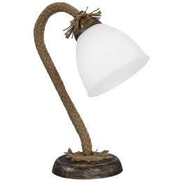 Φωτιστικό Επιτραπέζιο 09-0060 SP-21/Ovo Rope Κούρμπα Ε27 H34,5X26X14cm Bronze Heronia Σχοινί,Μέταλλο