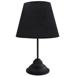 Φωτιστικό Επιτραπέζιο 09-0104 TL-04 Φ25 Ε27 Με Αμπαζούρ Κωνικό H40XΦ25cm Black Heronia Μέταλλο,Ύφασμα