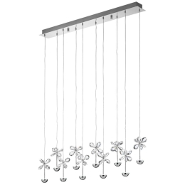 Φωτιστικό Οροφής - Ράγα 93663 Pianopoli Led L-870 Κρύσταλλο Chrome Eglo Ατσάλι,Κρύσταλλο
