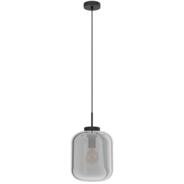 Φωτιστικό Οροφής 39673 Bulciago E27/1 Ø250 Black-Clear Eglo Μέταλλο,Γυαλί