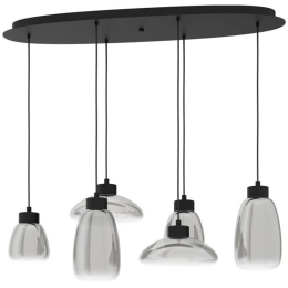 Φωτιστικό Οροφής - Ράγα 39894 Sarnarra Led/6 Black-Clear Eglo Μέταλλο,Γυαλί