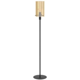 Φωτιστικό Δαπέδου 39542 Polverara E27/1 Black-Brass Eglo Μέταλλο,Γυαλί