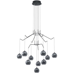 Φωτιστικό Οροφής 39512 Rovigana Led/10 Black-Clear Eglo Μέταλλο,Γυαλί