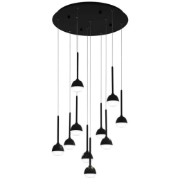 Φωτιστικό Οροφής 39714 Nucetto Led/10 Ø580 Black-Clear Eglo Μέταλλο,Γυαλί