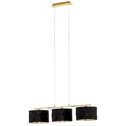 Φωτιστικό Οροφής - Ράγα 39225 Dolorita E27/3 L-0,920cm Black-Gold Eglo Μέταλλο,Ύφασμα
