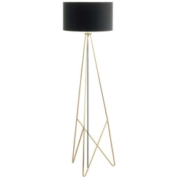 Φωτιστικό Δαπέδου 39231 Camporale E27/1 Black-Gold Eglo Ατσάλι,Ύφασμα