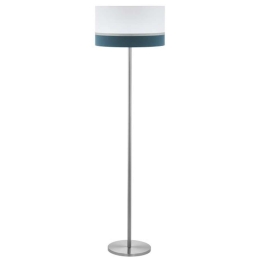 Φωτιστικό Δαπέδου 39558 Spaltini E27/1 Nickel White-Blue Eglo Μέταλλο,Πλαστικό