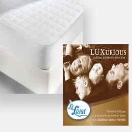 Επίστρωμα Καπιτονέ Με Φάσα Luxurious White La Luna King Size 180x200cm 100% Βαμβάκι
