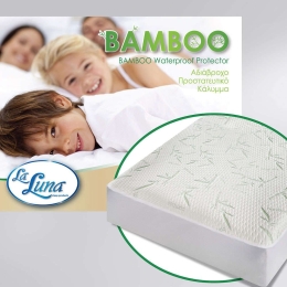 Αδιάβροχο Προστατευτικό Επίστρωμα Bamboo White La Luna King Size Bamboo-Πολυέστερ