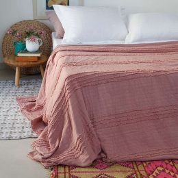 Κουβερλί Reina Stonewashed Apple Melinen Υπέρδιπλο 200x240cm Πολυέστερ