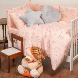 Σεντόνι Βρεφικό Happy Pink Melinen Κούνιας 120x170cm 100% Βαμβάκι