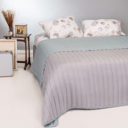 Κουβερλί Capri Διπλής Όψης Grey-Aqua Melinen Υπέρδιπλο 220x240cm Πολυέστερ