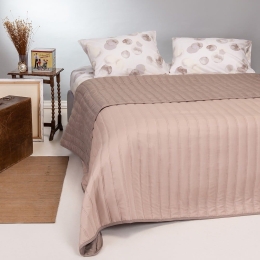 Κουβερλί Capri Διπλής Όψης Somon-Taupe Melinen Υπέρδιπλο 220x240cm Πολυέστερ