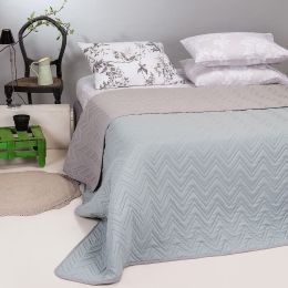 Κουβερλί Flavio Διπλής Όψης Aqua-Grey Melinen Μονό 160x240cm Πολυέστερ