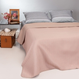 Κουβερλί Luigi Διπλής Όψης Rose-Somon Melinen Υπέρδιπλο 220x240cm Πολυέστερ