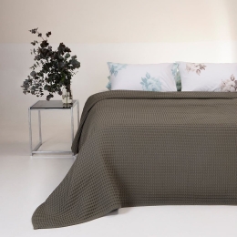 Κουβέρτα Πικέ Patmos Olive Melinen Υπέρδιπλο 230x240cm 100% Βαμβάκι