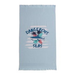 Πετσέτα Θαλάσσης Παιδική Dangerous Light Blue Melinen Θαλάσσης 70x120cm 100% Βαμβάκι