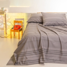Σεντόνι Stripe Urban Line Mixology Grey Melinen Διπλό 205x270cm 100% Βαμβάκι