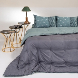 Πάπλωμα Elle Διπλής Όψης Dark Grey-Aqua Melinen Υπέρδιπλο 220x240cm Microfiber