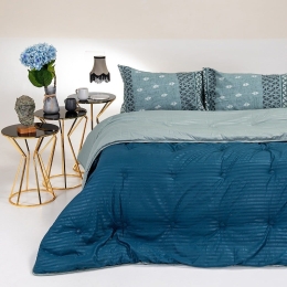Πάπλωμα Elle Διπλής Όψης Petrol-Aqua Melinen Υπέρδιπλο 220x240cm Microfiber