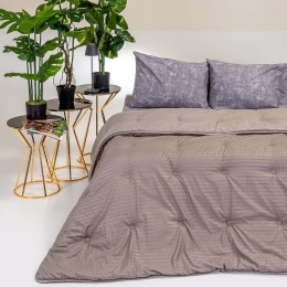 Πάπλωμα Elle Διπλής Όψης Taupe-Light Grey Melinen Μονό 160x240cm Microfiber