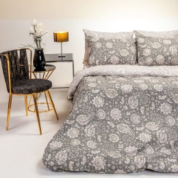 Σεντόνια Lora Με Λάστιχο (Σετ 3τμχ) Grey Melinen Μονό 100x232cm Βαμβάκι-Πολυέστερ