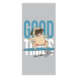 Πετσέτα Θαλάσσης Παιδική Dog Grey-Blue Melinen Θαλάσσης 75x150cm Πολυέστερ
