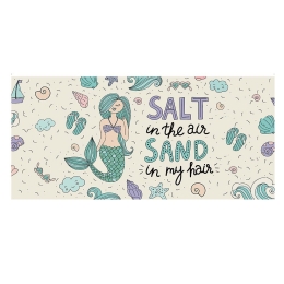 Πετσέτα Θαλάσσης Παιδική Mermaid Beige Melinen Θαλάσσης 75x150cm Πολυέστερ
