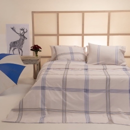 Σεντόνια Andrew (Σετ 4τμχ) Blue Melinen Διπλό 205x270cm 100% Βαμβάκι