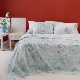 Σεντόνια Porchia (Σετ 3τμχ) Aqua Melinen Μονό 170x270cm 100% Βαμβάκι