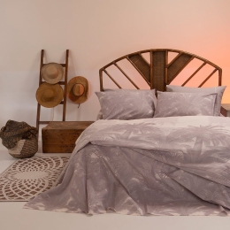 Σεντόνια Purge Με Λάστιχο (Σετ 4τμχ) Grey Melinen King Size 180x232cm 100% Βαμβάκι