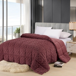 Κουβερτοπάπλωμα Ian Bordo Melinen Υπέρδιπλο 220x240cm 100% Hollowfiber
