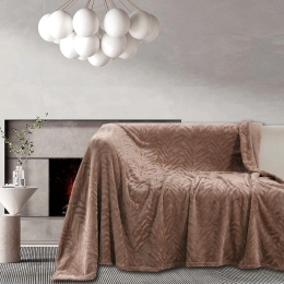 Ριχτάρι Flannel Darby Mocca Melinen Τριθέσιο 170x300cm Πολυέστερ