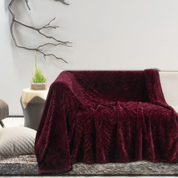 Ριχτάρι Flannel Darby Bordo Melinen Διθέσιο 170x250cm Πολυέστερ