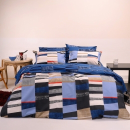 Σεντόνια Tommy (Σετ 4τμχ) Blue Melinen Διπλό 205x270cm 100% Βαμβάκι