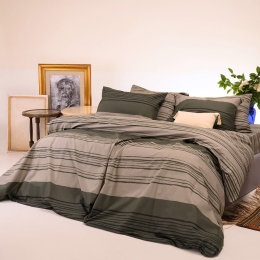 Παπλωματοθήκη Olivia Khaki Melinen Διπλό 200x245cm 100% Βαμβάκι
