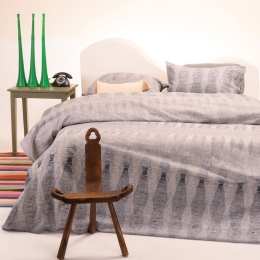 Παπλωματοθήκη Φανελένια Mei Grey Melinen Υπέρδιπλο 225x245cm 100% Βαμβακερή Φανέλα