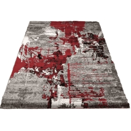 Eco Carpet Χαλί Freize Μοντέρνο 160x220 - Art Γκρι/Κόκκινο