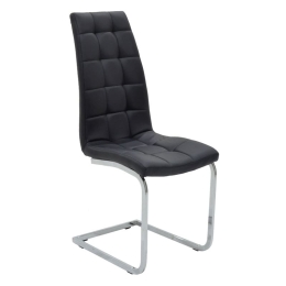 Καρέκλα Darrell pakoworld pu μαύρο-βάση χρωμίου 42x49x106εκ Σετ 2 Τεμαχίων