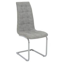 Καρέκλα Darrell pakoworld pu αντικέ γκρι-βάση χρωμίου 42x49x106εκ Σετ 2 Τεμαχίων