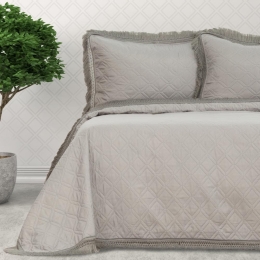 Borea Κουβερλί Εμπριμέ Σετ Dahlia Υπέρδιπλο 220 x 240 cm + (2) 50 x 70 cm Ροζέ