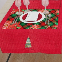 Borea Τραβέρσα Χριστουγεννιάτικη Christmas Tree 50 x 140 cm Κόκκινο
