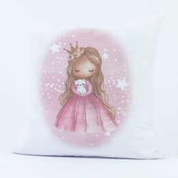 Borea Μαξιλάρι Διακοσμητικό Printed Little Queen 45 x 45 cm Λευκό