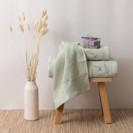 Borea Πετσέτες Σετ 2ΤΜΧ Lavender 50 x 90 / 30 x 50 cm Εκρού
