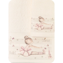 Borea Πετσέτες Σετ 2ΤΜΧ Ballerina Εκρού 70 x 120 / 30 x 50 cm Εκρού