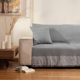 Borea Ριχτάρι Βαμβακερό Τετραθέσιο Iris 180 x 350 cm Καφέ