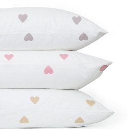 Borea Σεντόνι Mix & Match Hearts Μονό 160 x 240 cm Ροζέ
