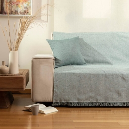 Borea Ριχτάρι Βαμβακερό Διθέσιο Aztek 180 x 250 cm Σιέλ