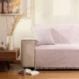 Borea Ριχτάρι Βαμβακερό Τριθέσιο Aztek 180 x 300 cm Ροζέ